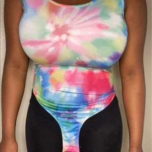 Pastel tie-dye bodysuit